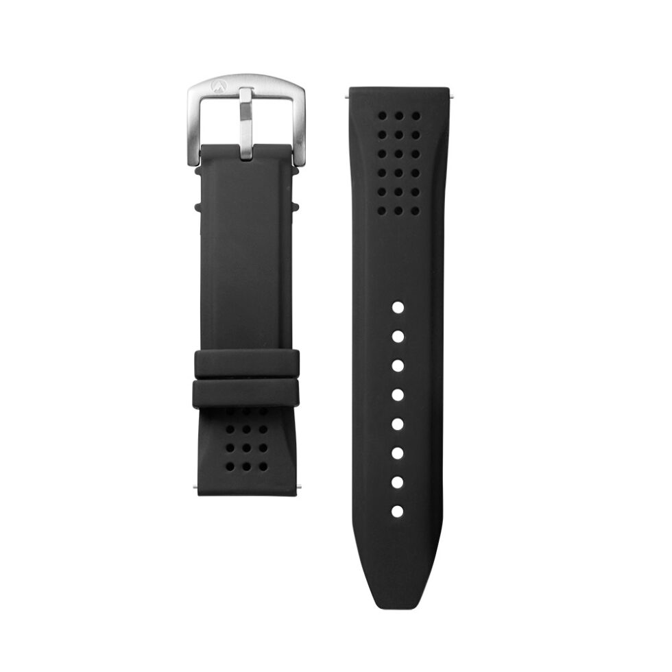 Lansdowne Band Black Silicone Strap SS Buckle - Maxum Watches Australia